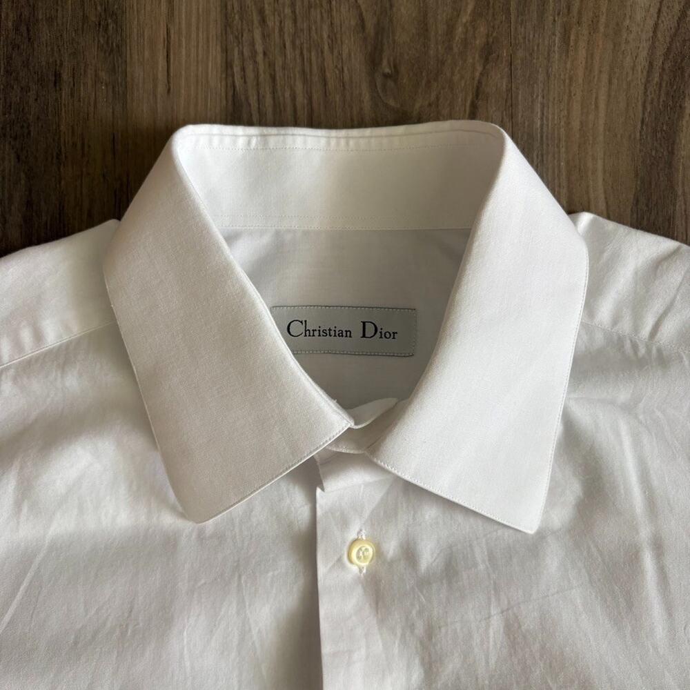 Christian Dior Button Up Shirt Men's Size 40 15/34 Long Sleeve Button Up White